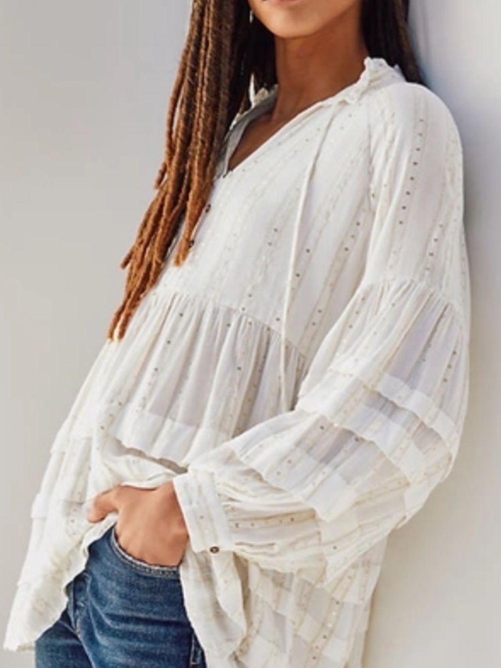 Anthropologie Quinn shimmery sequin tunic